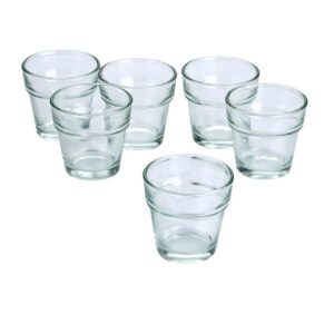 Light In The Dark Clear Glass Flower Pot Votive Candle Holders (Set of 72)