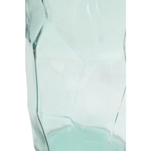 LITTON LANE Extra Large Decorative Soda Lime Glass Flower Vase with Angular, Geometric Body