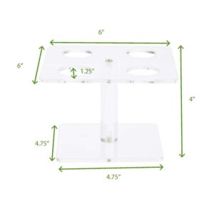 Mind Reader 6 in. W x 4 in. H x 6 in. L Square Clear Acrylic 4-Slot Ice Cream Cone Holder, Food Cone, Sushi Roll Serving Tray