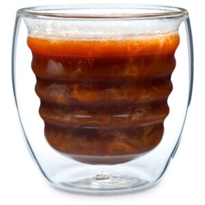 Ozeri Curva Artisan Series 8 oz. Double Wall Beverage Glasses and Tumblers (Set of 4)