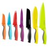 Cook N Home 14-Piece Multicolor Coated Carbon Stainless Steel Kitchen Knife Set with Sheaths