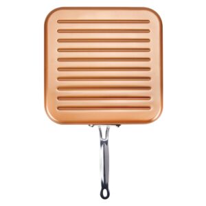 MasterPan Original Copper Pan 11 in. Aluminum Nonstick Grill Pan in Copper