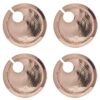 Old Dutch .75 in. x 9.75 in. x 9.75 in. Hammered Copper Buffet Plates with Wine Glass Holder (Set of 4)