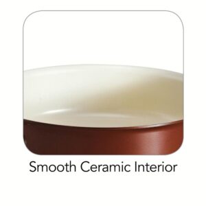 Tramontina Style Ceramica 11 in. Aluminum Ceramic Nonstick Skillet in Copper with Glass Lid