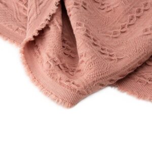Glitzhome Coral Pink Grid Cotton Woven Throw