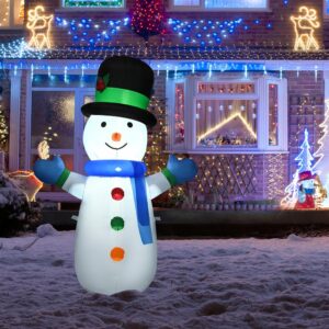 Costway 4 ft. Pre-lit LED Lights Christmas Snowman Christmas Inflatable with Strong Weather Resistance