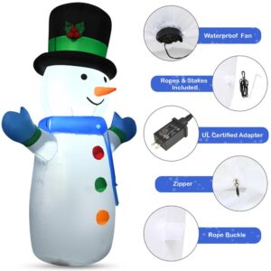 Costway 4 ft. Pre-lit LED Lights Christmas Snowman Christmas Inflatable with Strong Weather Resistance