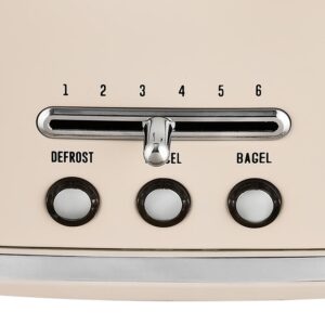 KALORIK Retro 2-Slice Cream Wide Slot Toaster