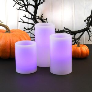 LUMABASE Round Flameless Candle Set (Set of 3)