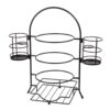 Creative Home 3-Tier Black Buffet Caddy Serving Rack With 2-Detachable Napkin Flatware Holders
