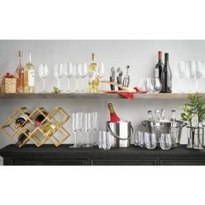 DANYA B Sparkling Gold Iron 9-Bottle Wine Rack