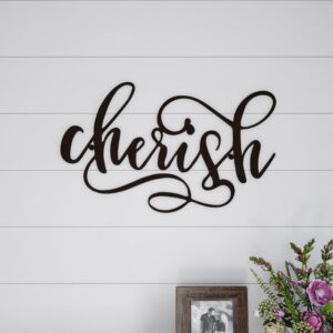 Lavish Home "Cherish" Metal Cutout Sign