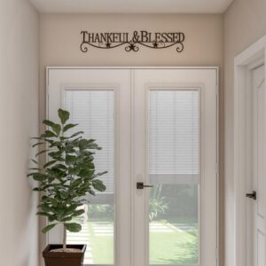 Lavish Home "Thankful and Blessed" Metal Cutout Sign