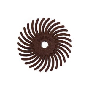 Dedeco Sunburst 1 in. Radial Discs - 1/8 in. 80-Grit Coarse Arbor Rotary Cleaning and Polishing Tool (12-Pack)