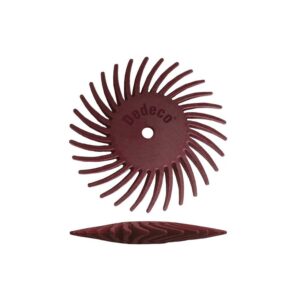 Dedeco Sunburst 7/8 in. Knife-Edge Radial Discs - 1/16 in. Standard 220-Grit Arbor Rotary Polishing Tool (12-Pack)