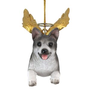 Design Toscano 2.5 in. Honor the Pooch Siberian Husky Holiday Dog Angel Ornament