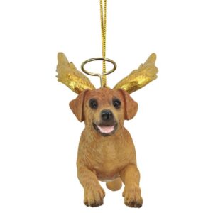Design Toscano 3 in. Honor the Pooch Golden Retriever Holiday Dog Angel Ornament