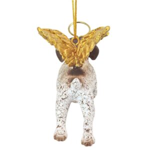 Design Toscano 3 in. Honor the Pooch Pointer Holiday Dog Angel Ornament
