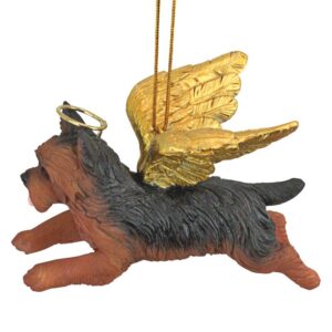 Design Toscano 2.5 in. Honor the Pooch Yorkie Holiday Dog Angel Ornament