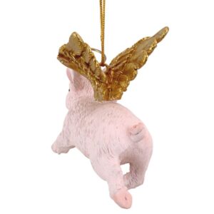Design Toscano 3 in. Hog Heaven Flying Pig Angel Holiday Ornament