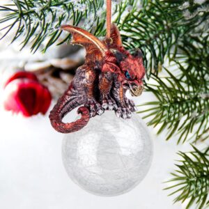 Design Toscano 3.5 in. The Pensive Percher Dragon 2018 Collectible Holiday Ornament