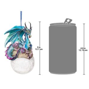 Design Toscano 5 in. Frost, the Gothic Dragon Holiday Ornament (3-Piece)