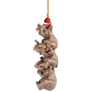 Design Toscano 5 in. See, Speak, Hear No Evil Elephant Holiday Ornament