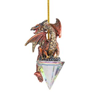 Design Toscano 3.5 in. Diamond Dragon Gothic Holiday Ornament