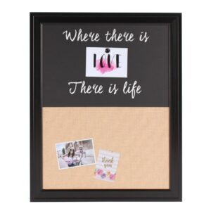 DesignOvation Bosc Black Combination Chalkboard Memo Board