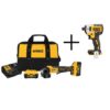 DEWALT 20-Volt MAX XR Cordless Brushless 4-1/2 in. Small Angle Grinder, (2) 20-Volt 6.0Ah Batteries & 1/4 in. Impact Driver