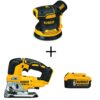 DEWALT 20-Volt MAX XR Cordless Brushless 5 in. Random Orbital Sander with Jigsaw & (1) 20-Volt Battery 5.0Ah