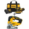 DEWALT 20-Volt MAX XR Cordless Brushless 5 in. Random Orbital Sander with (1) 20-Volt Battery 2.0Ah & Jigsaw