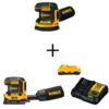 DEWALT 20-Volt MAX XR Cordless Brushless 5 in. Random Orbital Sander with 1/4 Sheet Sander, (1) 20-Volt Battery 3.0Ah & Charger