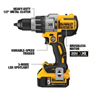 DEWALT 20-Volt MAX XR Cordless Brushless 3-Speed 1/2 in. Hammer Drill with (3) 20-Volt 5.0Ah Batteries & Charger