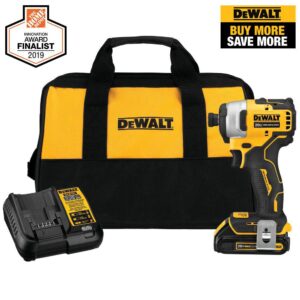 DEWALT ATOMIC 20-Volt MAX Cordless Brushless Compact 1/4 in. Impact Driver, (1) 20-Volt 1.3Ah Battery, Charger & Bag