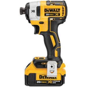 DEWALT 20-Volt MAX XR Lithium-Ion Cordless Brushless 1/4 in. Impact Driver, 2 Batteries 4 Ah, Charger, and Free Impact Driver