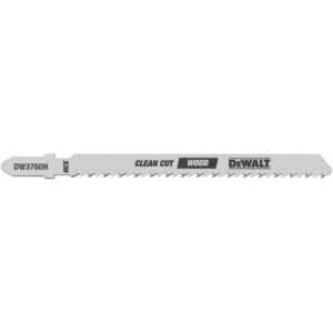 DEWALT 4 in. 10 TPI Fine Finish Wood Cutting Jig Saw Blade HCS T-Shank (5-Pack)