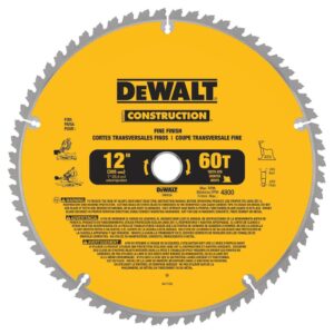 DEWALT 15 Amp Corded 12 in. Double-Bevel Sliding Compound Miter Saw with Bonus 20 Series 12 in. 60T Fine Finish Saw Blade