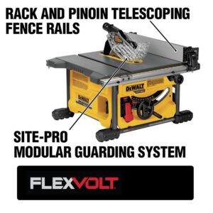 DEWALT FLEXVOLT 60-Volt MAX Cordless Brushless 8-1/4 in. Table Saw Kit with (3) FLEXVOLT 6.0Ah Batteries