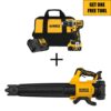 DEWALT 20-Volt MAX XR Cordless Brushless 1/2 in. Drill/Driver, (1) 20-Volt 5.0Ah Battery, Charger & Brushless Handheld Blower