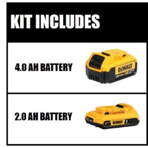 DEWALT 20-Volt MAX Compact Lithium-Ion 2.0 Ah Battery Pack and 20-Volt MAX XR Lithium-Ion Battery Pack 4.0 Ah