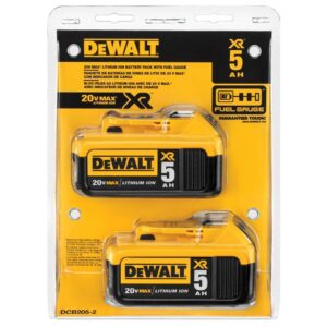 DEWALT 20-Volt MAX XR Premium Lithium-Ion 5.0Ah Battery Pack (2-Pack)