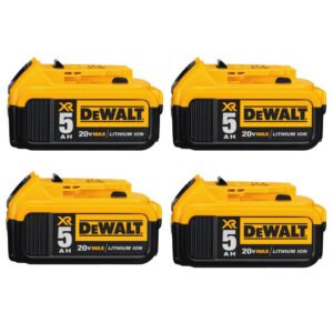 DEWALT 20-Volt MAX XR Premium Lithium-Ion 5.0Ah Battery Pack (4-Pack)