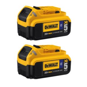 DEWALT 20-Volt MAX XR Premium Lithium-Ion 5.0Ah Battery Pack with Bluetooth Connectivity (2-Pack)