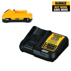 DEWALT 20-Volt MAX Compact Lithium-Ion 3.0Ah Battery Pack with 12-Volt to 20-Volt MAX Charger