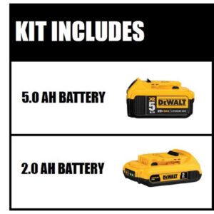 DEWALT 20-Volt MAX Lithium-Ion 3.0 Ah Compact Battery with (1) 20-V Battery 5.0 Ah