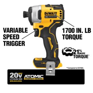 DEWALT ATOMIC 20-Volt MAX Cordless Brushless Compact Drill/Impact Combo Kit (2-Tool) with (2) 1.3Ah Batteries, Charger & Bag