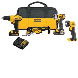 DEWALT 20-Volt MAX Cordless Combo Kit (4-Tool) with (2) 20-Volt 1.5Ah Batteries & Charger