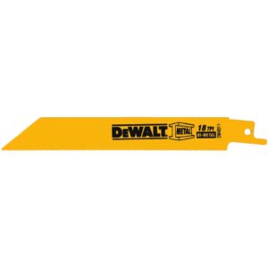 DEWALT 6 in. 18 Teeth per in. Straight Back Bi-Metal Reciprocating Saw Blade (5-Pack)