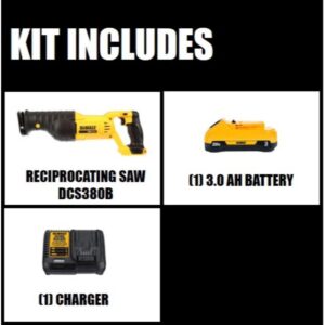 DEWALT 20-Volt MAX Cordless Reciprocating Saw with (1) 20-Volt Battery 3.0Ah & Charger